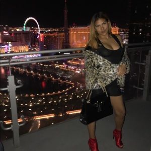 H & M Leopard Faux Fur Coat W. Hood